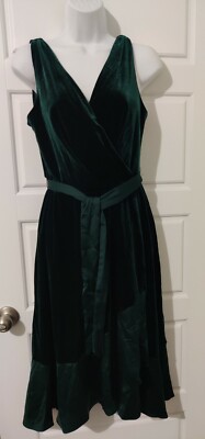 DKNY Green Velvet Dress Size 6 NWT MSRP $139