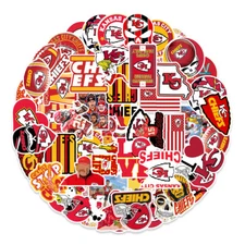 50pcs Waterproof Vinyl Stickers Kansas City Chiefs NFL Football Phone Luggage