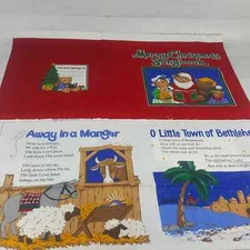 Cut Sew Soft Book 1yd Fabric Panel Merry Christmas Songbook~Vintage~OOP