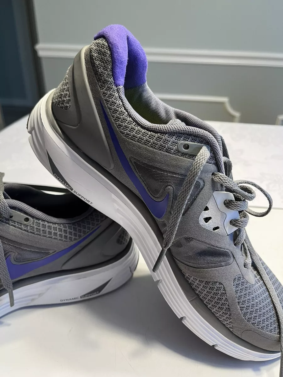 Nike Lunarglide III Athletic Gray Purple Sneakers Shoes Running Gym Sz 10