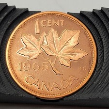 1965 Canadian Uncirculated One Small Cent  -  Set of 3 Coins - Sealed in Cello