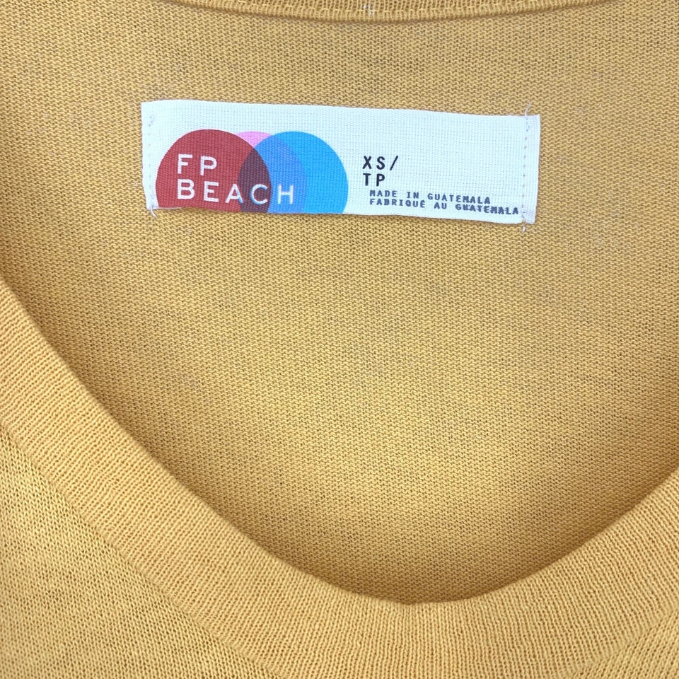 Maxi Camiseta Vestido Free People x FP Beach Meadow Talla XS Forsythia Bolsillos Dorados Foto 3 de 4