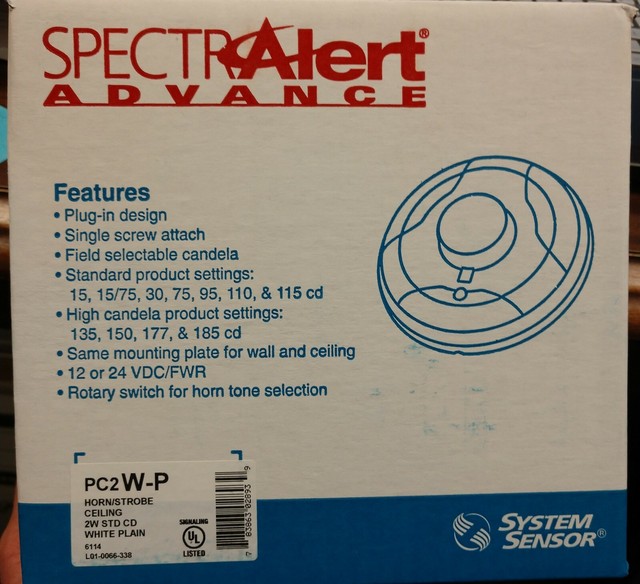 Pc4w Horn Strobe System Sensor Spectralert A White Indoor Ceiling