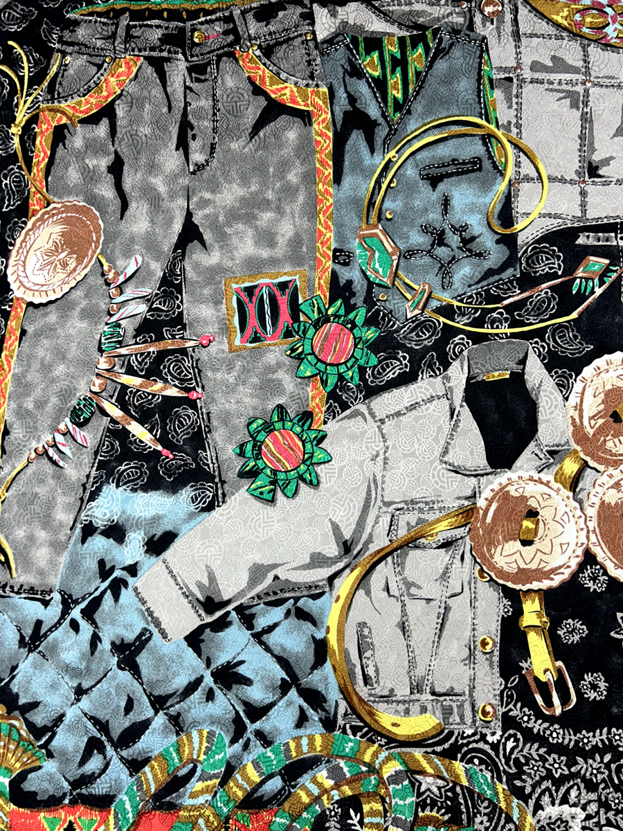 Foulard Carré Vintage Louis Féraud 100% Soie Multicolore Géométrique - Occasion Bon état