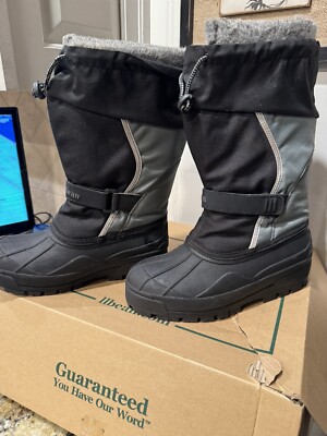 LL BEAN Northwoods Boys Youth Snow Boots 6 Black Gray Waterproof Insulated 523443_1_41?hei=1095&wid=950&  main image 3