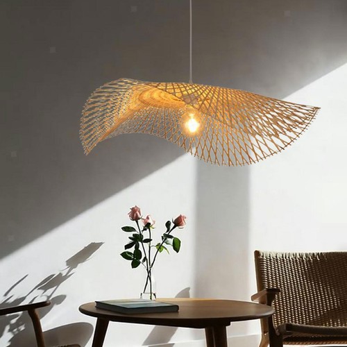 Woven Pendant Wicker Rattan Light Chandelier Lamp for Dining Room Restaurant - Picture 8 of 10