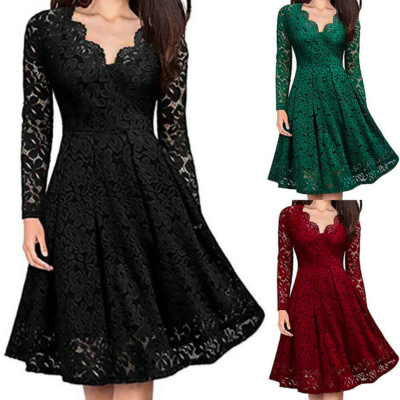 Plus Size Womens Lace Mini Dress Ladies Christmas Evening Party Swing Midi Dress | eBay Plus Size Womens Lace Mini Dress Ladies Christmas Evening Party Swing Midi Dress | eBay