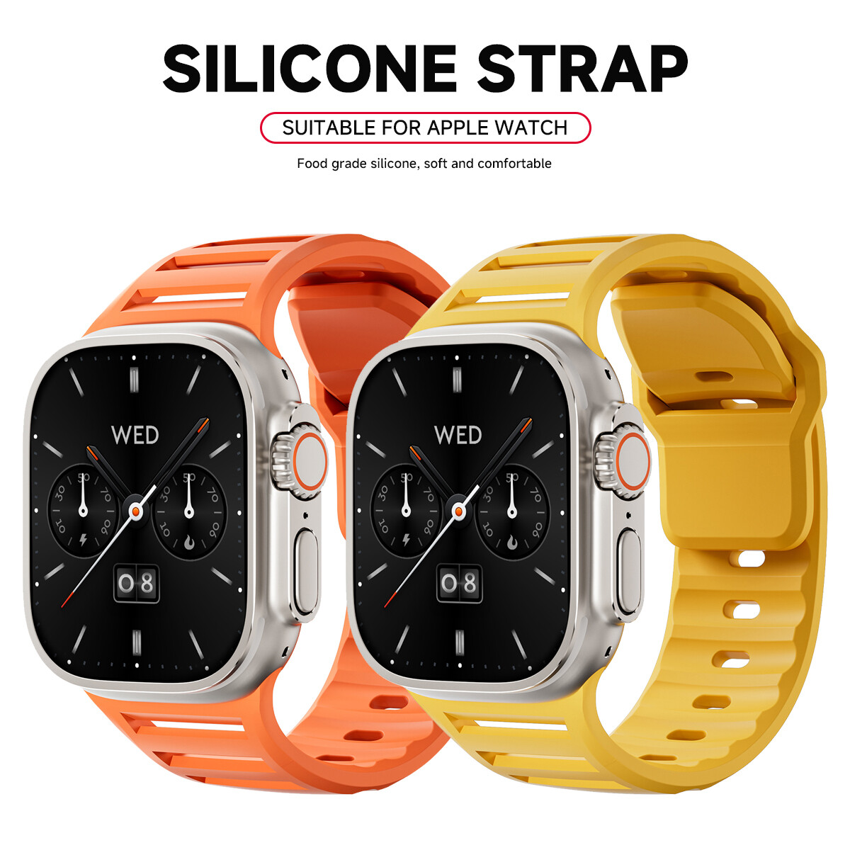 アイウォッチ Silicone Sport Band For Apple Watch Series 11 10 9 87SE6 iWatch