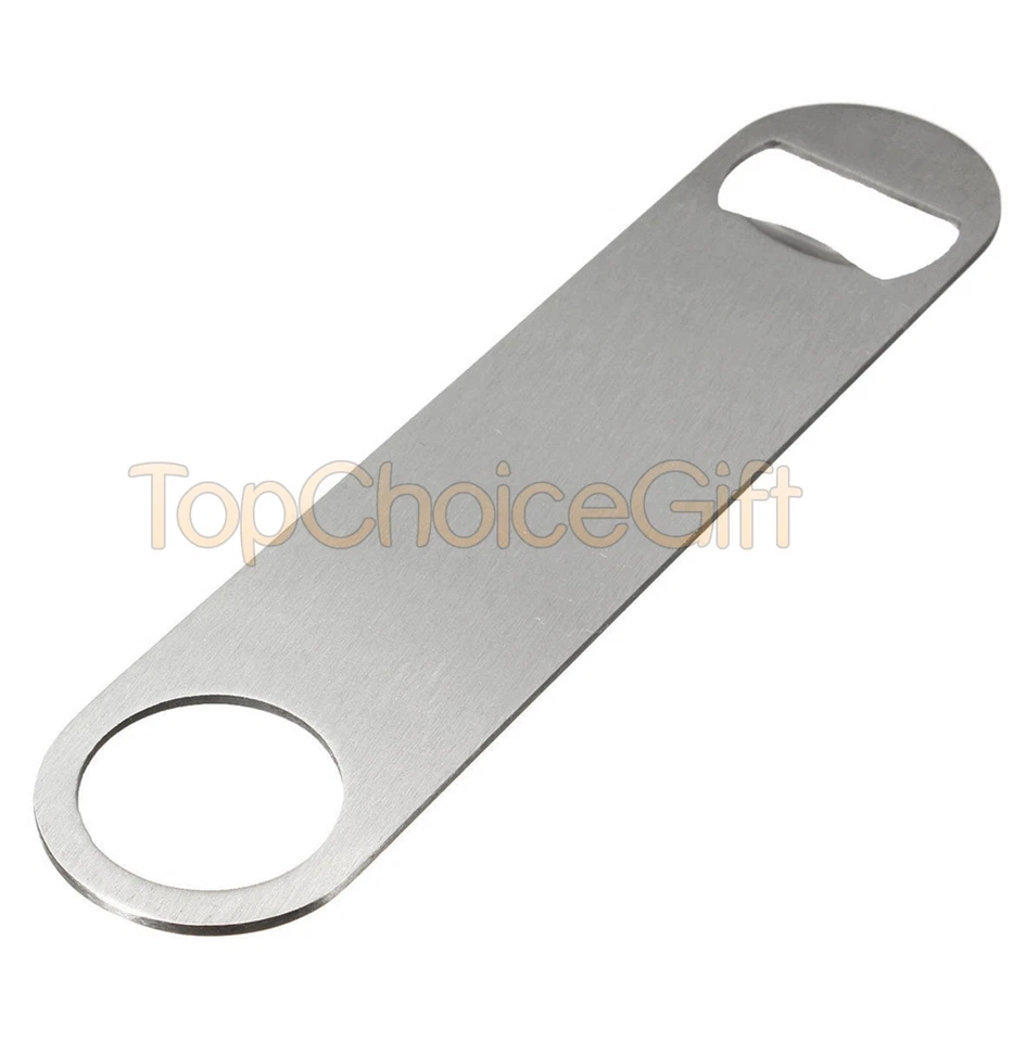 Flat bottle opener heavy duty 18 cm long stainless steel bar blade bottle opener - Image 2 of 2