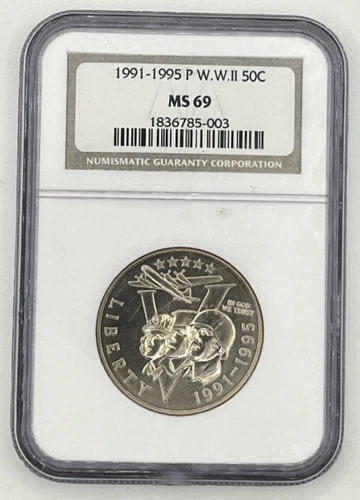 1991-1995 P WWII 50C commemorative Fifty Cent - NGC MS 69