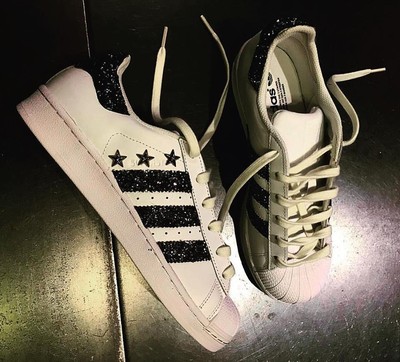 adidas superstar black glitter