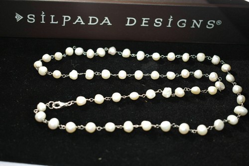 Silpada Freshwater Pearl Fresh Catch Necklace N1368 925 Sterling Silver - 第 3/12 張圖片