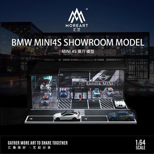 Diorama 1:64 Car Garage Model LED City Car Showroom Scene Display Building Model - Picture 57 of 102