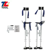 36" - 48" Adjustable Silver Aluminum Alloy Stilt Tool For Walking Taping