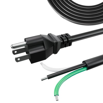 10 Pcs Bl 8.5 FT 12 AWG 3 Prong Heavy Duty Replacement Power Supply Cord Pigtail