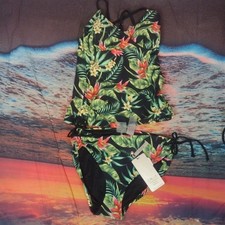 Calia island palms tankini top and bottoms set size X-small