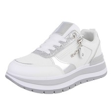 Damen Low-Top Sneaker mit Lochschnürung Ital-Design 8568 in Weiß