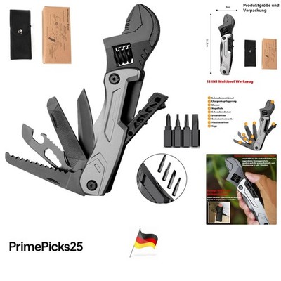 Multitool 13in1 Edelstahl Camping Werkzeug Set mit Tasche für Männer Frauen