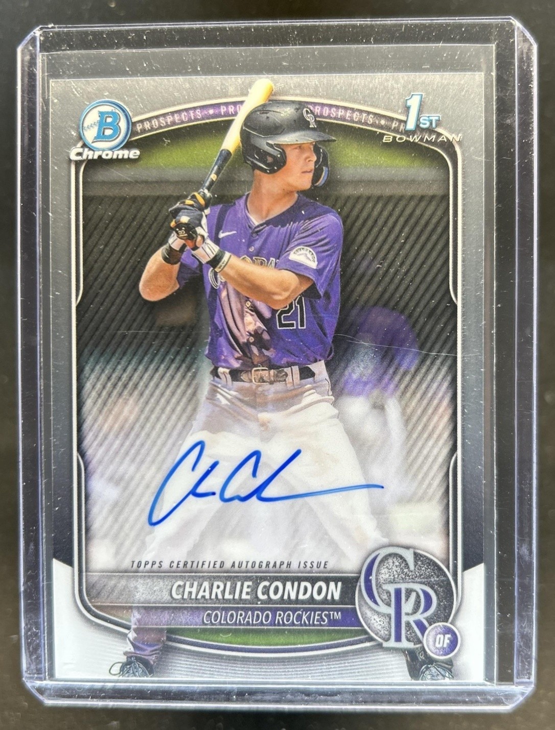 2025 Bowman Charlie Condon Chrome Auto Autograph 1st Prospect #CPA-CC Rockies