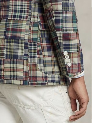 NWT$698 Polo Ralph Lauren Polo Soft Patchwork Plaid Suit Jacket