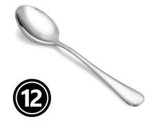 Set of 12 Stainless Steel Polished Table Spoons - Dinner & Soup Cutlery Set