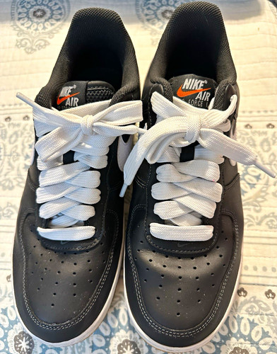 Nike Air Force 1 Low Top Unisex  Leather Sneakers Black/White US 8.5