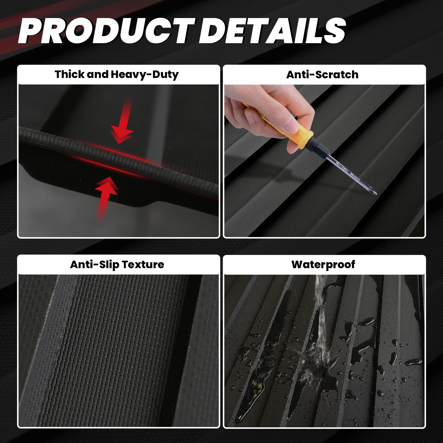 LASFIT 5.5 FT Truck Bed Mat for Ford F-150 2024-2026 Waterproof Truck Bed Liner