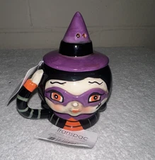 Johanna Parker Halloween Witch Salt & Pepper Shakers Transpac Ceramic Decor New