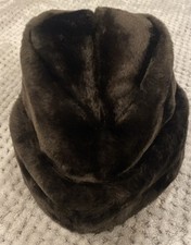 United Hatters Millinery Works Union Made In USA 1960s Faux Fur Brown Winter Hat