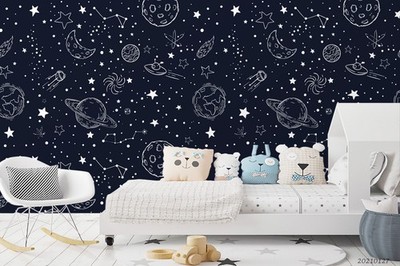 3D Space Planet Stars Pattern Wall Murals Wallpaper Murals Wall Sticker