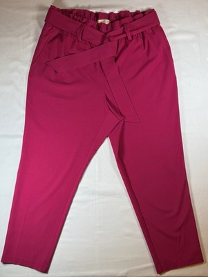 Michael Kors Women's Hot Pink Dress Pants. Sz OX. Elastic Waist. Cloth Belt