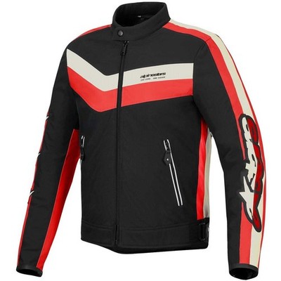 Alpinestars T-Dyno Motorradjacke wasserdicht - schwarz/rot glänzend/ecru 