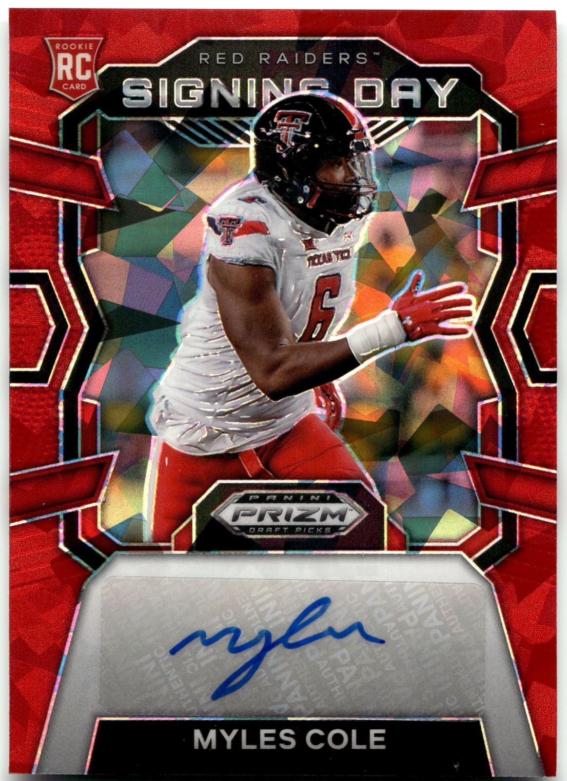 Myles Cole Panini Prizm Draft Picks Signing Day #SDMCE Red Ice