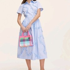 NWT Kate Spade X Target Blue Striped Ruffle Ribbon Shirtdress M