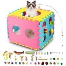 41 Pcs Interactive Cat Toys for Indoor Cats, Kitten Toys with Soft Pillow, Ca...