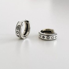 Heart Huggie Hoop Earrings 925 Silver small Heart Star Hoop Earrings 172