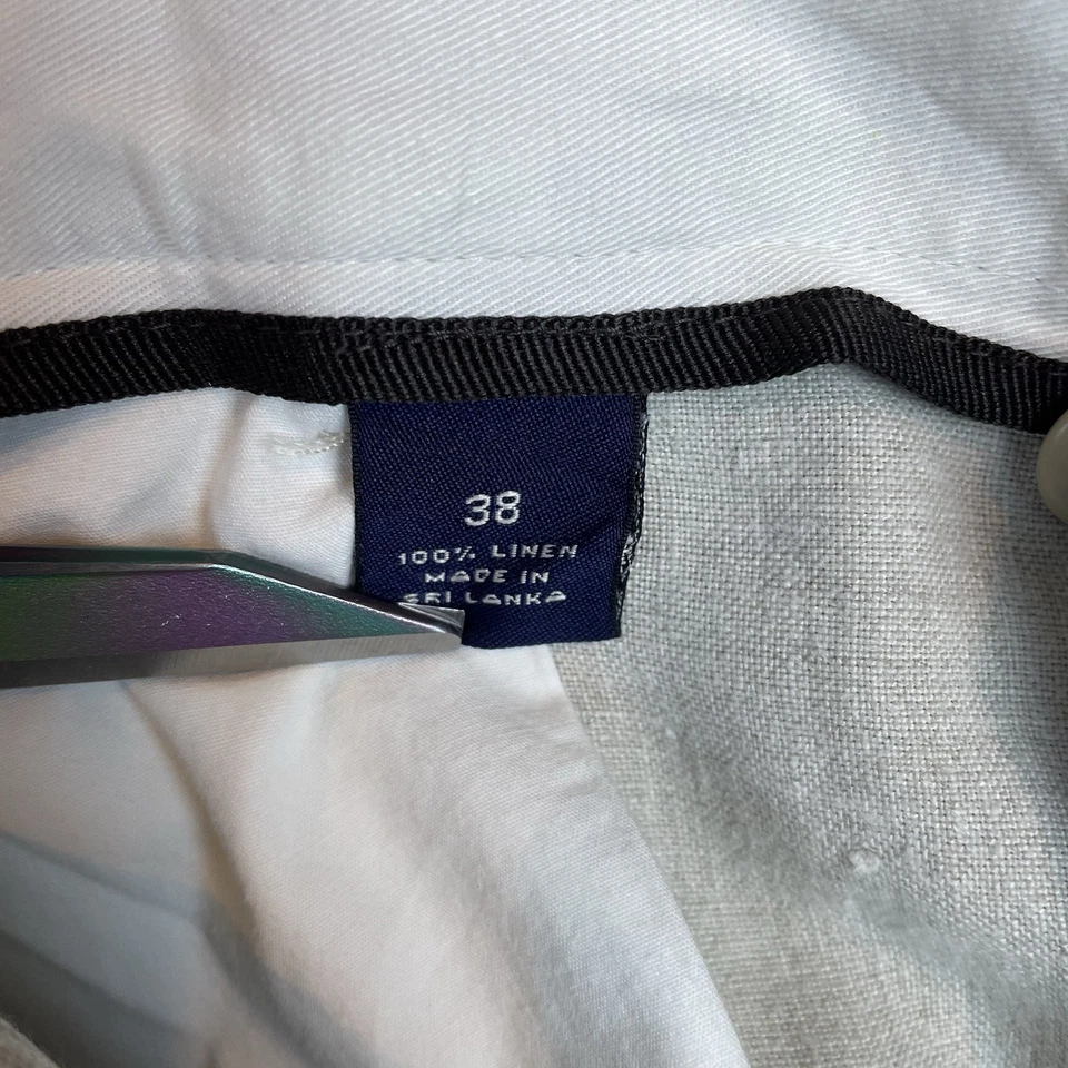 Bermudas Daniel Cremieux 100 % lino para hombre 38 beige tostado frente plano Foto 4 de 4