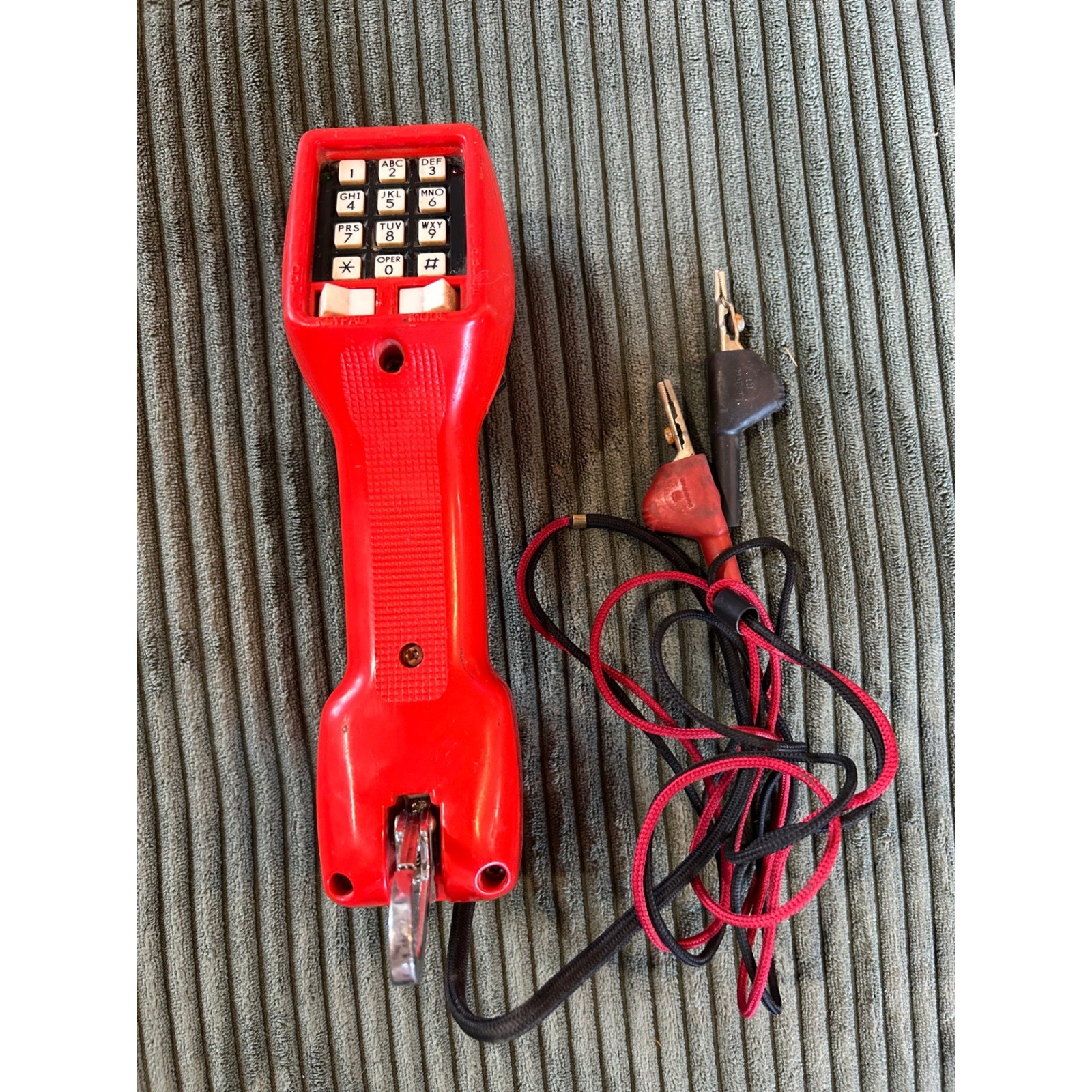 Harris Dracon Division M332 1 Red Telephone Handset Tester with Leads