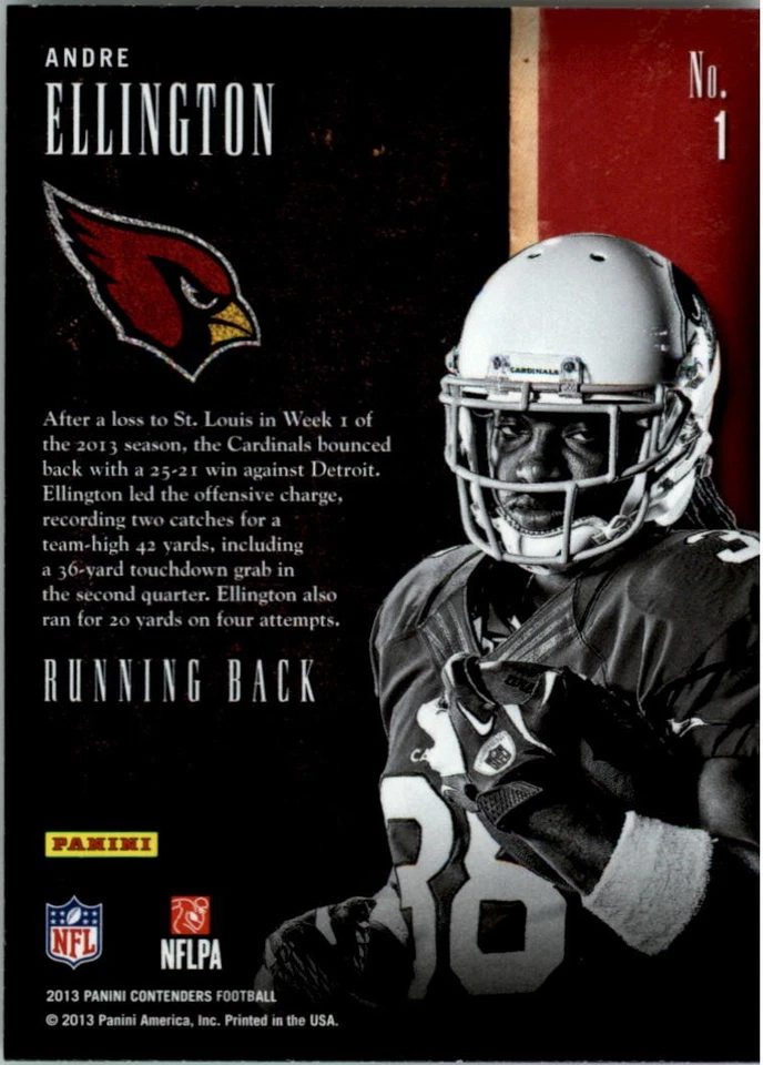2013 Panini Contenders Draft Class #1 Andre Ellington - FB - Image 2 of 2