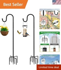 72" Shepherds Hooks for Outdoor, Heavy Duty Bird Feeder Pole with 7 Base Pron...