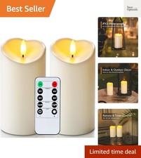 6"x3" Outdoor Waterproof Flameless Candles, LED Candles, Battery Operated Can...
