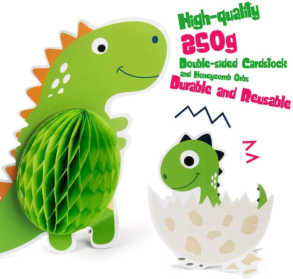 12 Pieces Dinosaur Party Honeycomb Centerpieces Table Decorations, Dinosaur Birt - Image 4 of 4