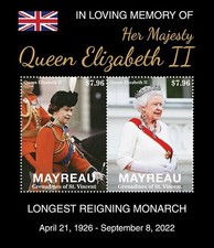 Mayreau 2022 - In Memory Queen Elizabeth II - Souvenir Stamp Sheet - MNH
