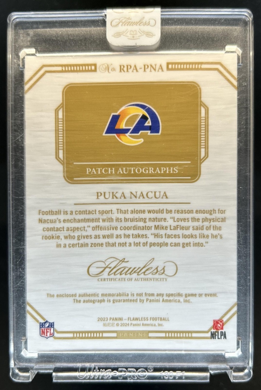 2023 Panini Flawless Puka Nacua Patch Auto RC #/25 #RPA-PNA Rams Rookie view 2
