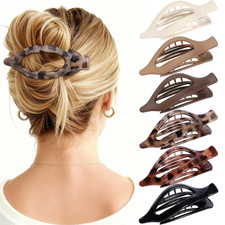 Transparent French Flat Hair Clips - 6 PCS Strong Hold for Thick or Thin Hair