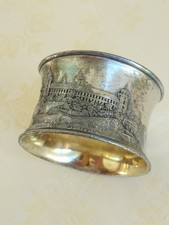 Antik Serviettenring Andenken Marienburg W&uuml;rzburg versilbert vintage Historismus
