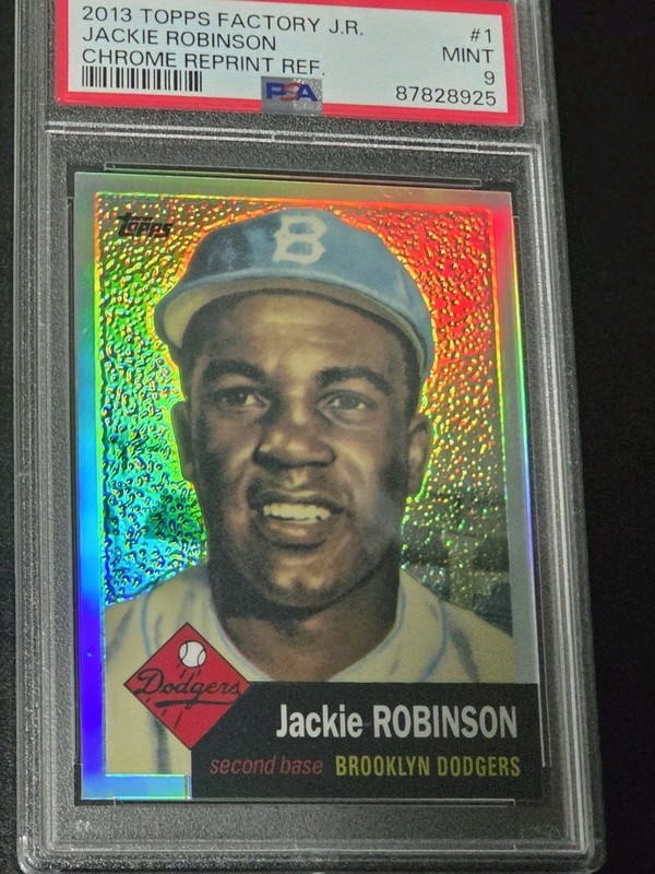 2013 Topps Factory JACKIE ROBINSON #1 💥Chrome Refractor💥HOF PSA 9 Dodgers