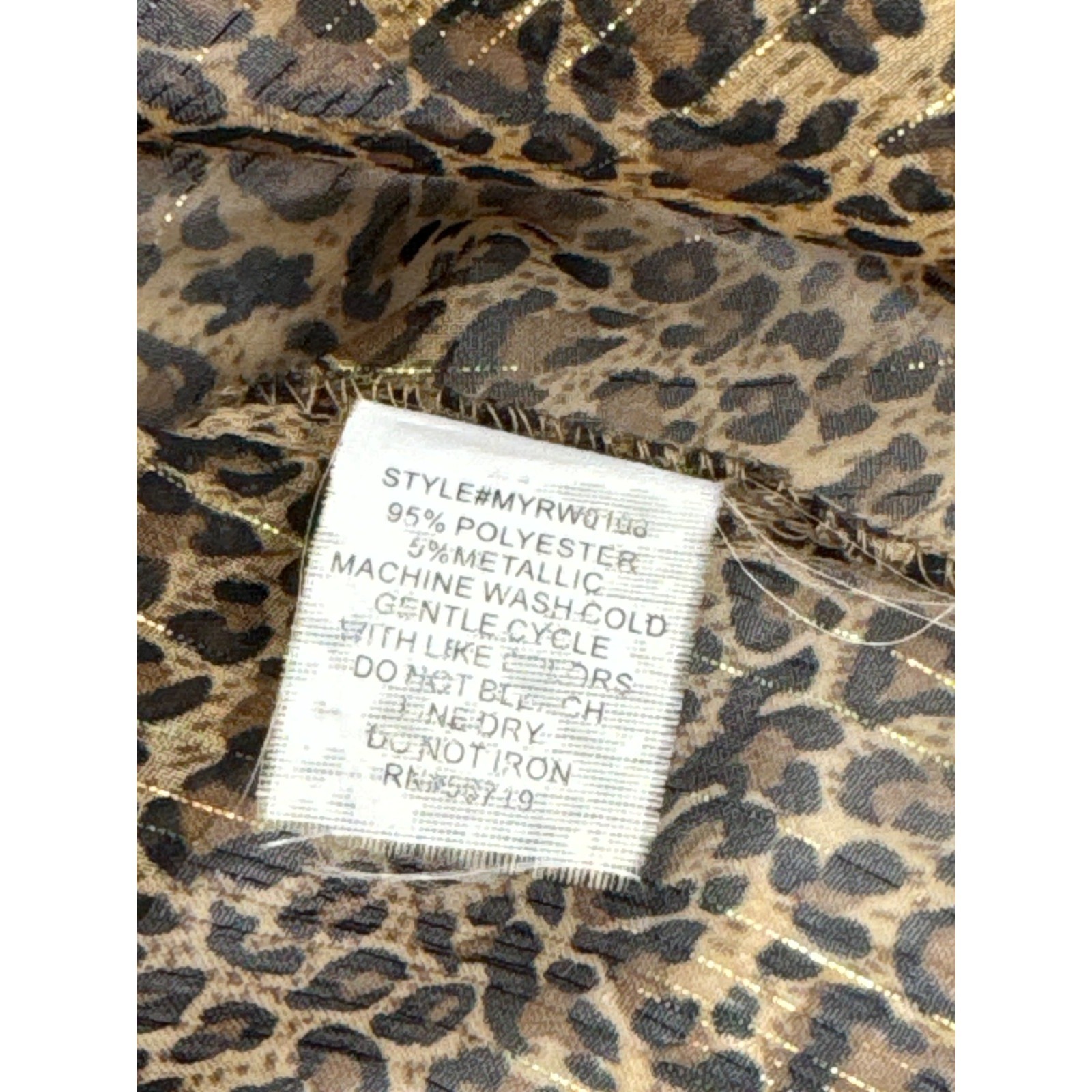 Notations Leopard Print Sheer Button Up Shirt Blo… - image 5