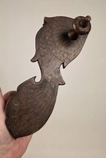 ANTIQUE 19TH C HAND INLAY GOLDFISH SHAPED CARVED WOOD TURKISH BATH SHOES