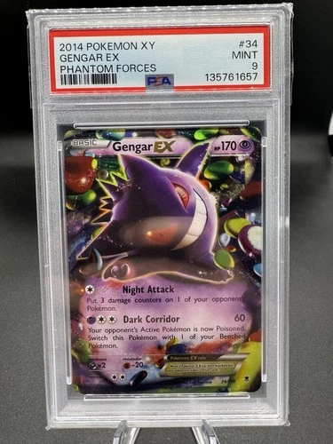 Pokemon TCG Gengar EX 2014 XY Phantom Forces #34 PSA 9 MINT